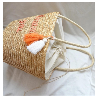 resources of Straw Tassel Beach Bag Summer Straw Tote Bag exporters
