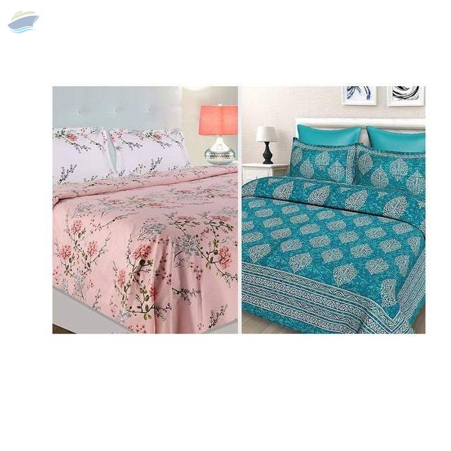 Cotton Double Bedsheet With Pillow Covers Exporters, Wholesaler & Manufacturer | Globaltradeplaza.com