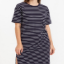 resources of Round Neck Elbow Sleeves Stripe Dress exporters