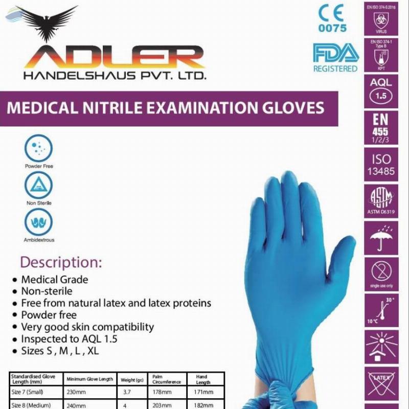 Disposable Medical Nitrile Examination Gloves Exporters, Wholesaler & Manufacturer | Globaltradeplaza.com