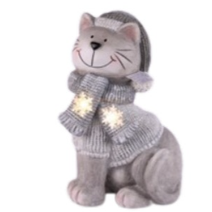 resources of Winter Cat Christmas Décor with LED exporters