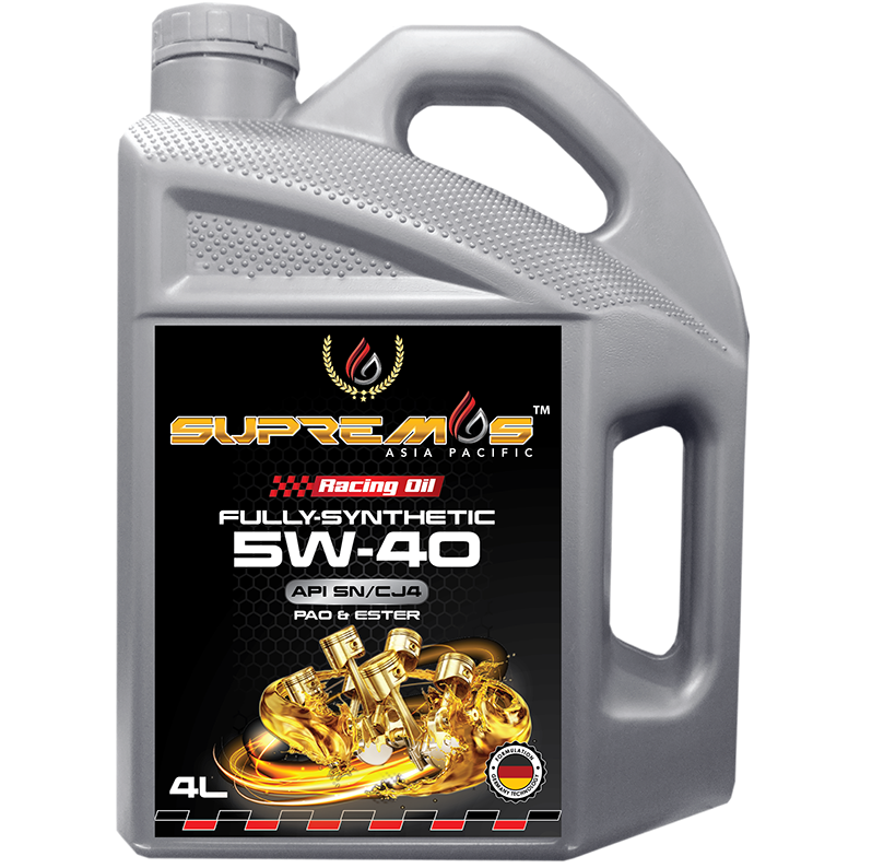 SUPREMOS RACING OIL 5W40 FULLY SYN SN/CJ4 (PAO ESTER) - 4L Exporters, Wholesaler & Manufacturer | Globaltradeplaza.com