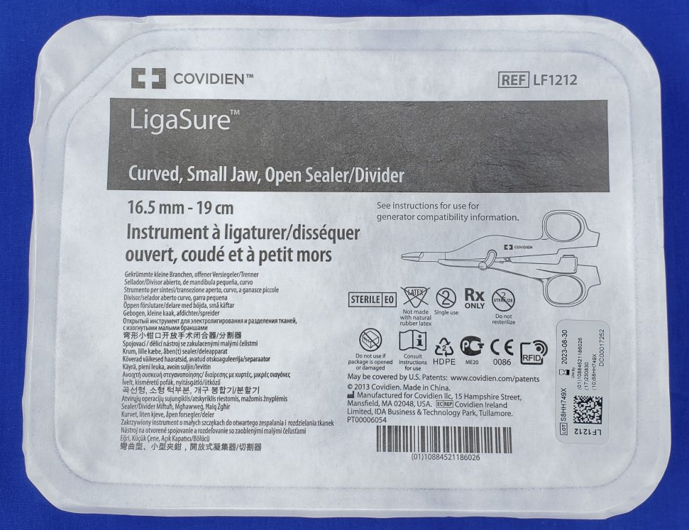 Covidien LigaSure Small Jaw Open Instrument 16.5mm19cm LF1212 exporter