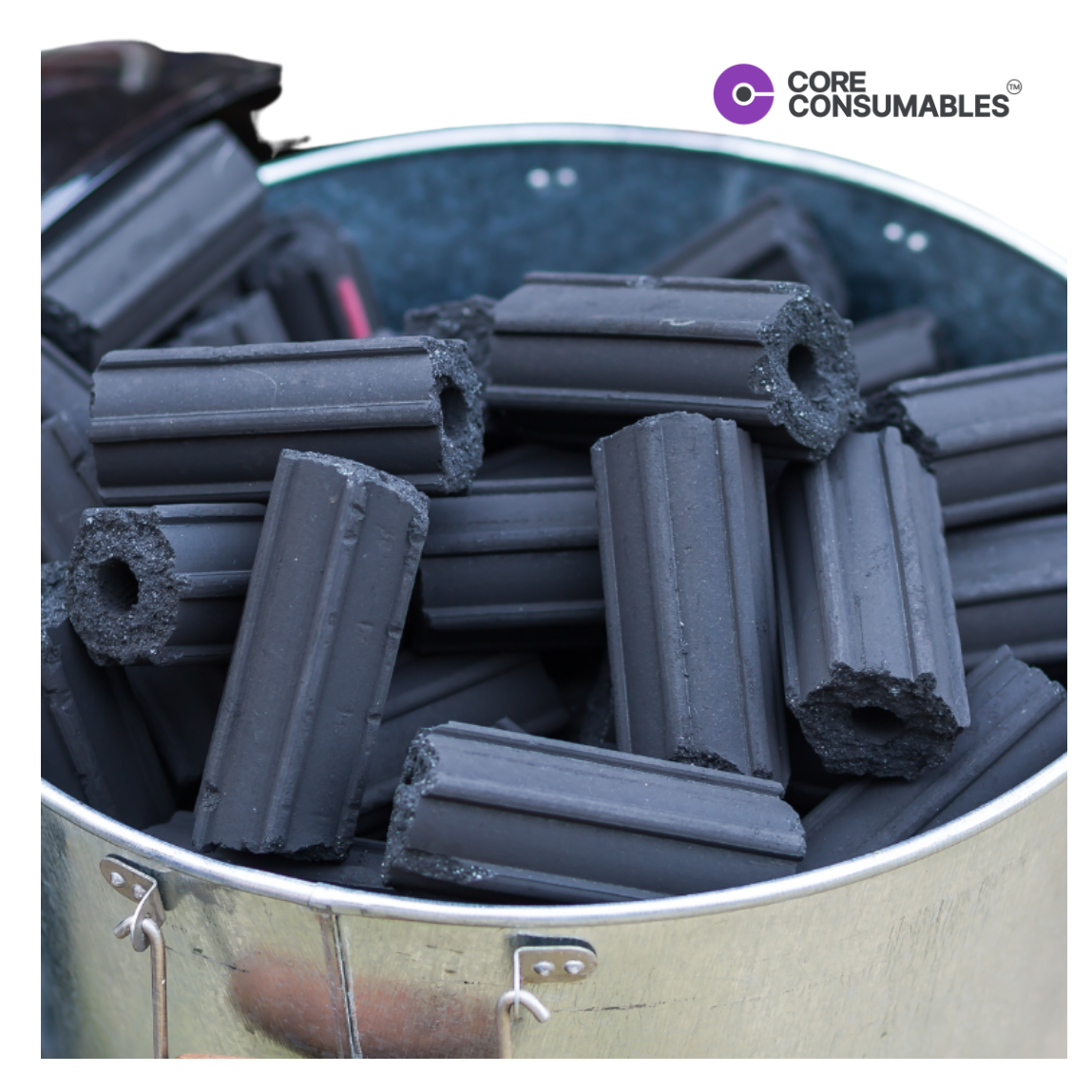 Hexagonal Coconut Shell Charcoal Briquettes exporter and supplier from